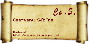 Cserveny Sára névjegykártya