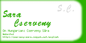 sara cserveny business card