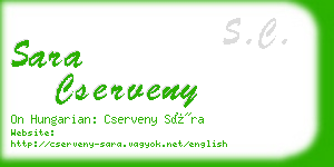 sara cserveny business card